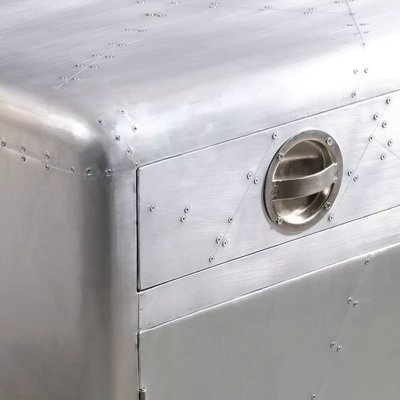 Vintage Luchtvaartstijl - Aluminium Design Dressoir met 3 lades
