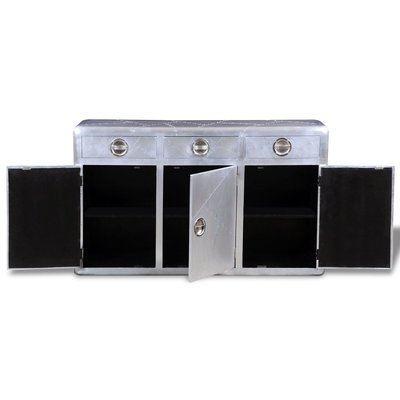 Vintage Luchtvaartstijl - Aluminium Design Dressoir met 3 lades